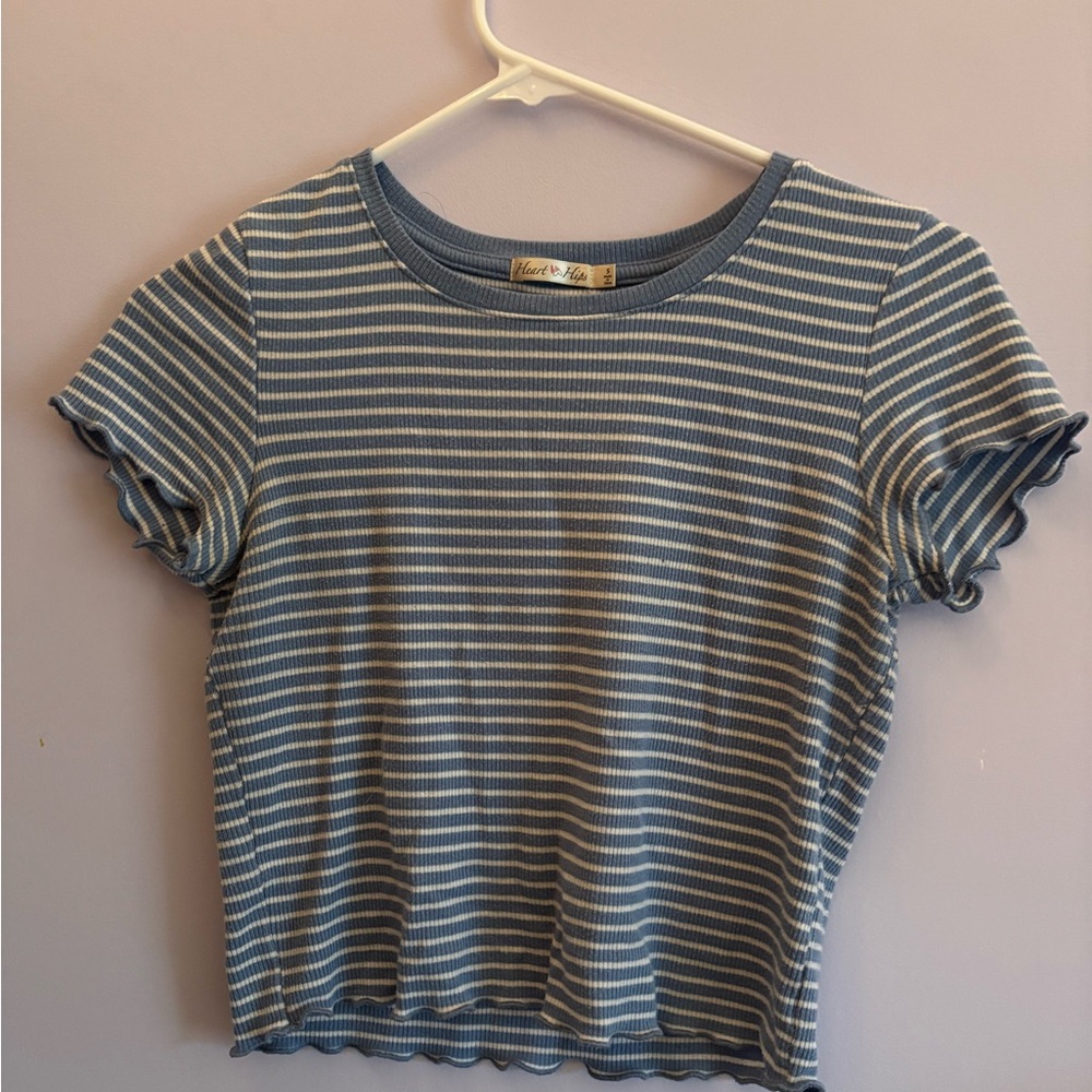 light blue baby tee